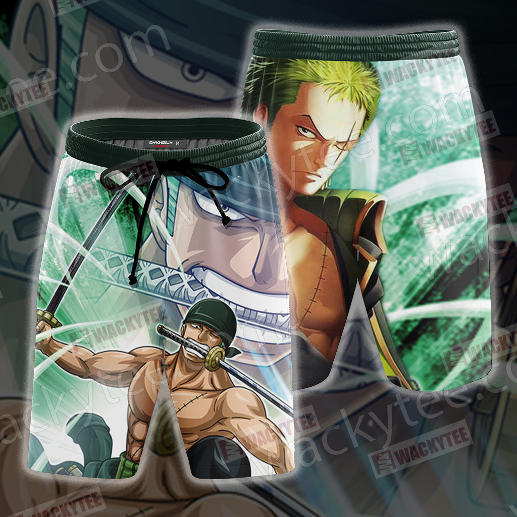 One Piece Pirate Hunter Zoro Unisex 3D T-shirt Beach Shorts