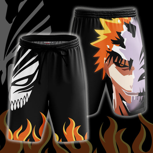 Bleach Ichigo Symbol Unisex 3D Beach Shorts S  