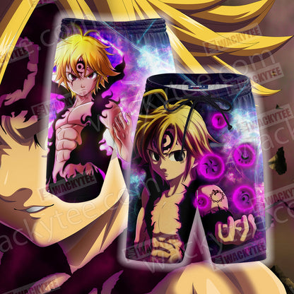 The Seven Deadly Sins Meliodas Assault Mode 3D T-shirt Beach Shorts