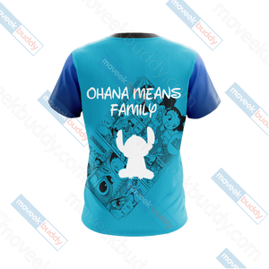 Stitch - Ohana Means Family Unisex 3D T-shirt   