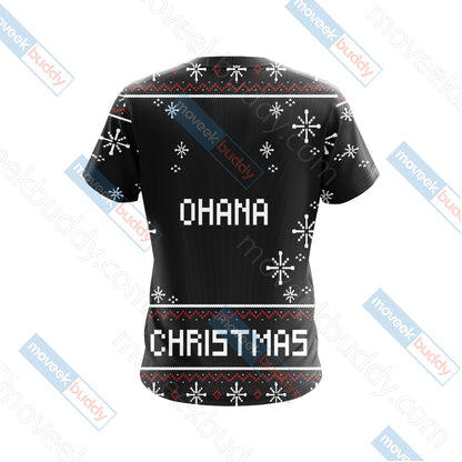 Stitch Ohana Christmas Unisex 3D T-shirt
