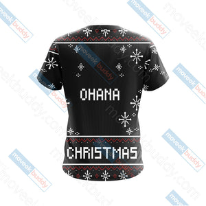 Stitch Ohana Christmas Unisex 3D T-shirt   