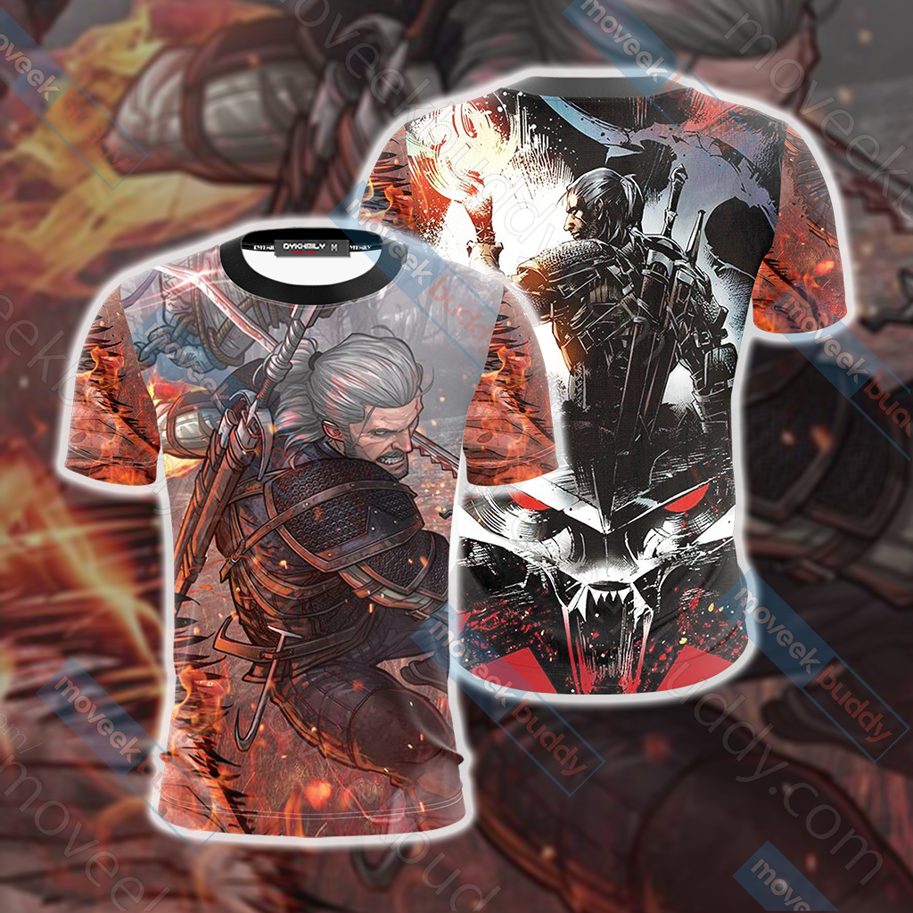 The Witcher 3 Wild Hunt Geralt 3D T-shirt   