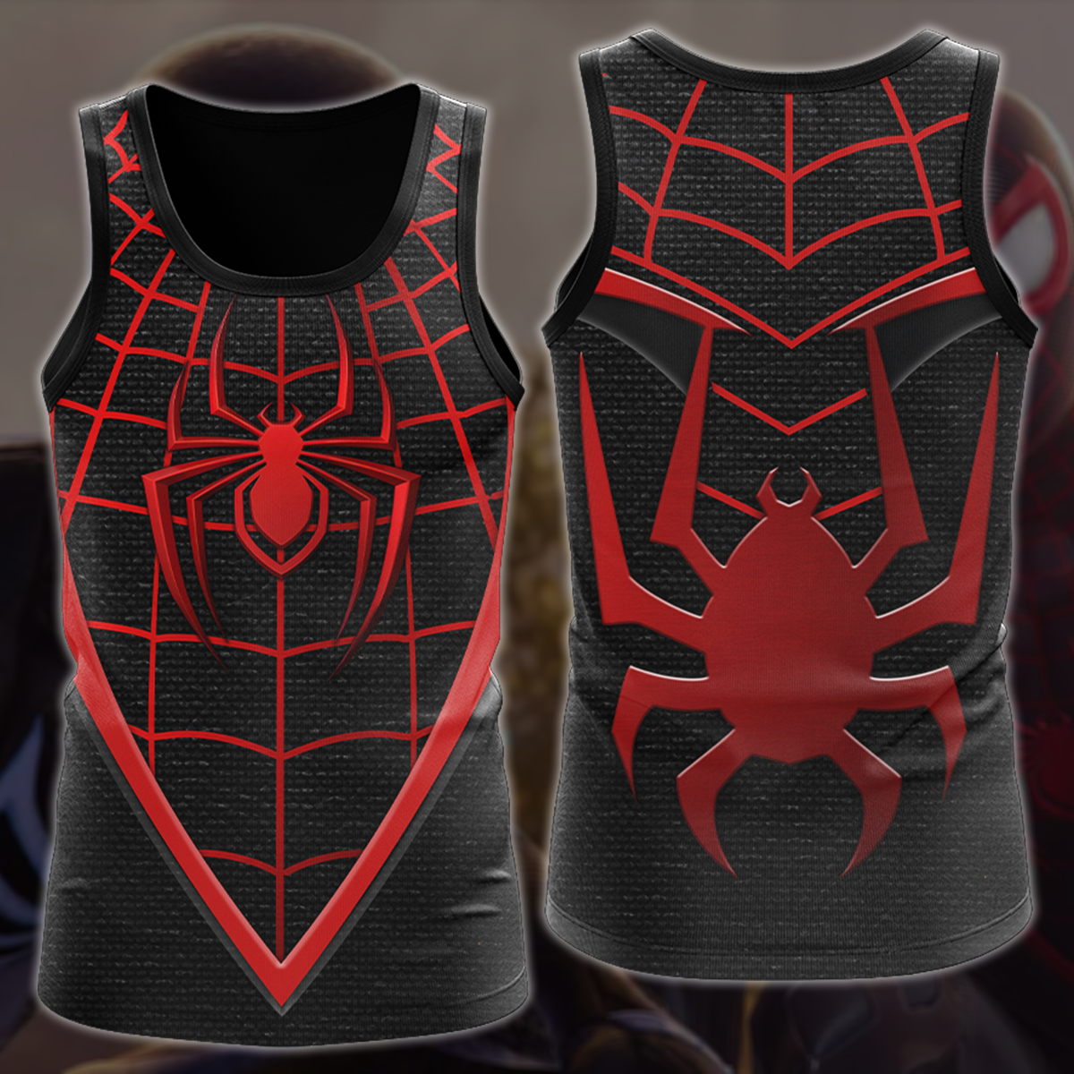Spider-Man 2 Miles Morales Upgraded Suit Cosplay Video Game All Over Printed T-shirt Tank Top Zip Hoodie Pullover Hoodie Hawaiian Shirt Beach Shorts Joggers Tank Top