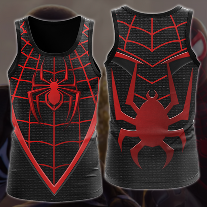 Spider-Man 2 Miles Morales Upgraded Suit Cosplay Video Game All Over Printed T-shirt Tank Top Zip Hoodie Pullover Hoodie Hawaiian Shirt Beach Shorts Joggers Tank Top