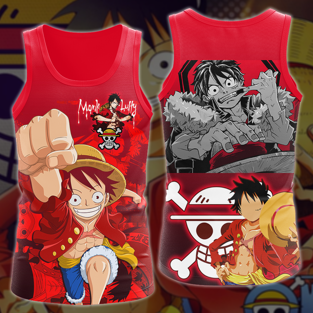 One Piece Monkey D. Luffy Anime Manga 3D All Over Print T-shirt Tank Top Zip Hoodie Pullover Hoodie Hawaiian Shirt Beach Shorts Jogger Tank Top