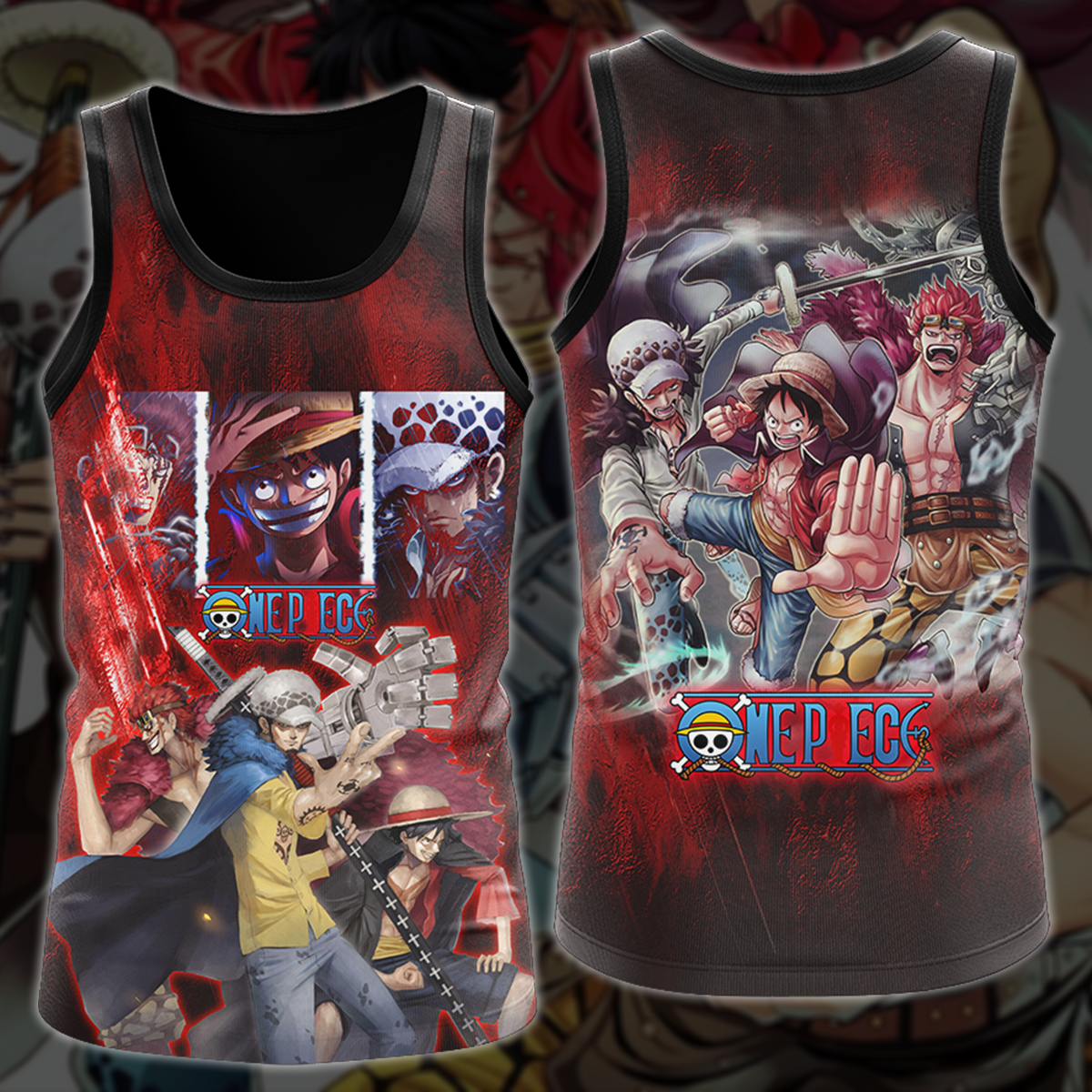 One Piece Luffy Kid Law Anime Manga 3D All Over Print T-shirt Tank Top Zip Hoodie Pullover Hoodie Hawaiian Shirt Beach Shorts Jogger Tank Top