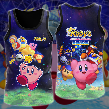 Kirby's Return to Dream Land Deluxe Video Game 3D All Over Printed T-shirt Tank Top Zip Hoodie Pullover Hoodie Hawaiian Shirt Beach Shorts Jogger Tank Top