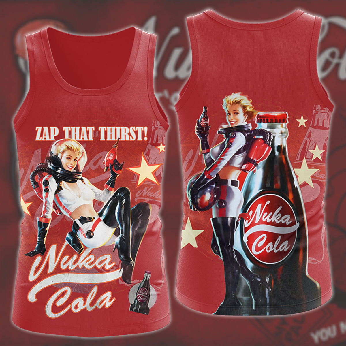 Fallout Nuka-Cola Video Game All Over Printed T-shirt Tank Top Zip Hoodie Pullover Hoodie Hawaiian Shirt Beach Shorts Joggers