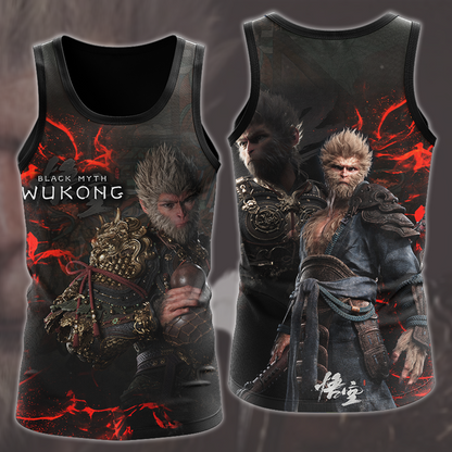 Black Myth: Wukong Video Game All Over Printed T-shirt Tank Top Zip Hoodie Pullover Hoodie Hawaiian Shirt Beach Shorts Joggers Tank Top S 