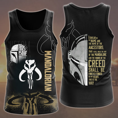 Star Wars The Mandalorian Creed Video Game All Over Printed T-shirt Tank Top Zip Hoodie Pullover Hoodie Hawaiian Shirt Beach Shorts Joggers Tank Top