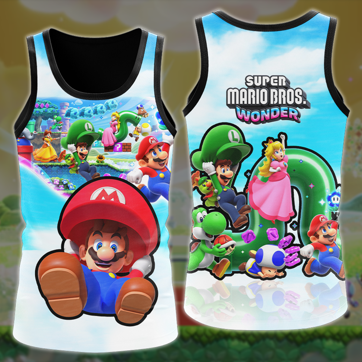 Super Mario Bros. Wonder Video Game All Over Printed T-shirt Tank Top Zip Hoodie Pullover Hoodie Hawaiian Shirt Beach Shorts Joggers Tank Top