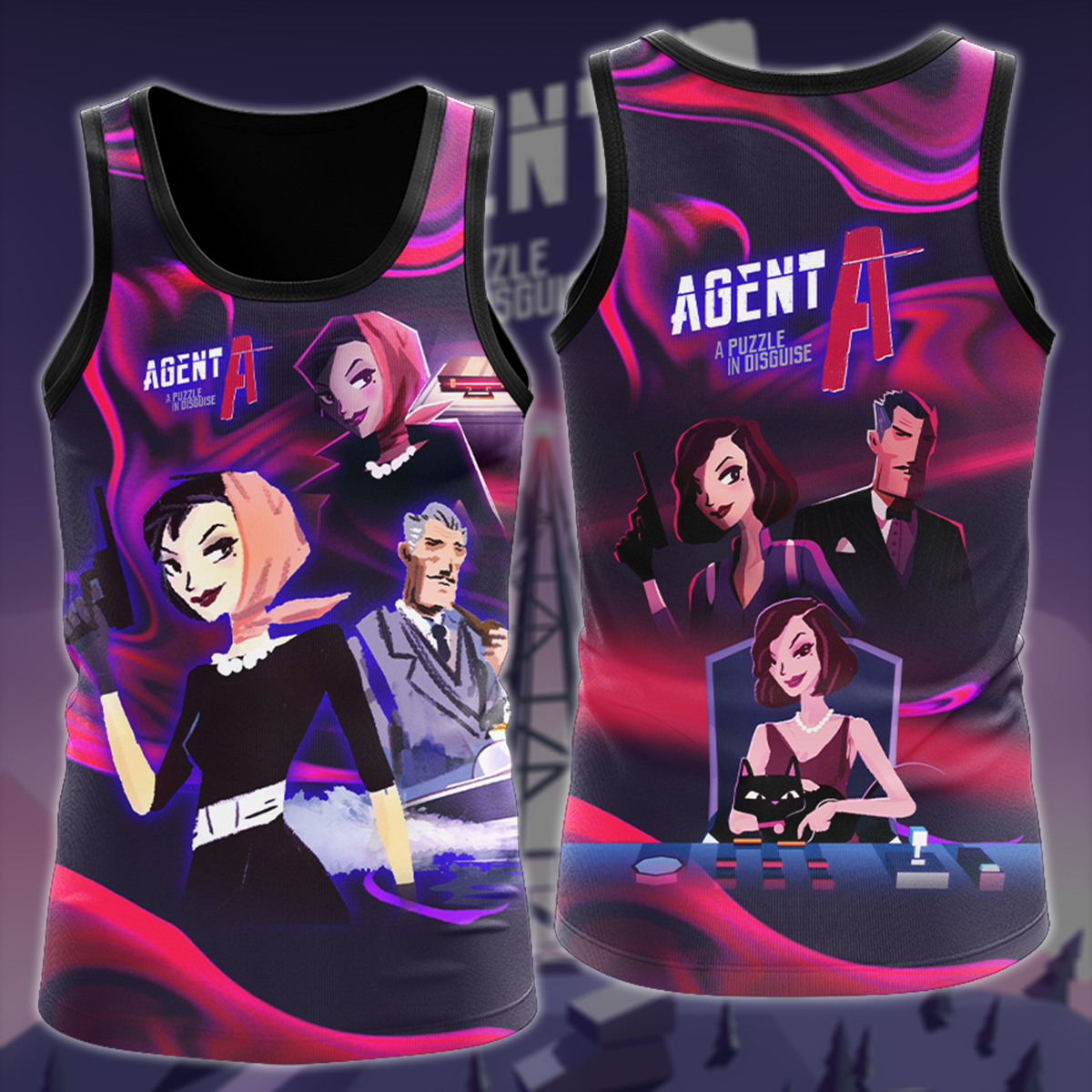 Agent A: Puzzle in disguise Video Game All-Over T-shirt Hoodie Tank Top Hawaiian Shirt Beach Shorts Joggers Tank Top