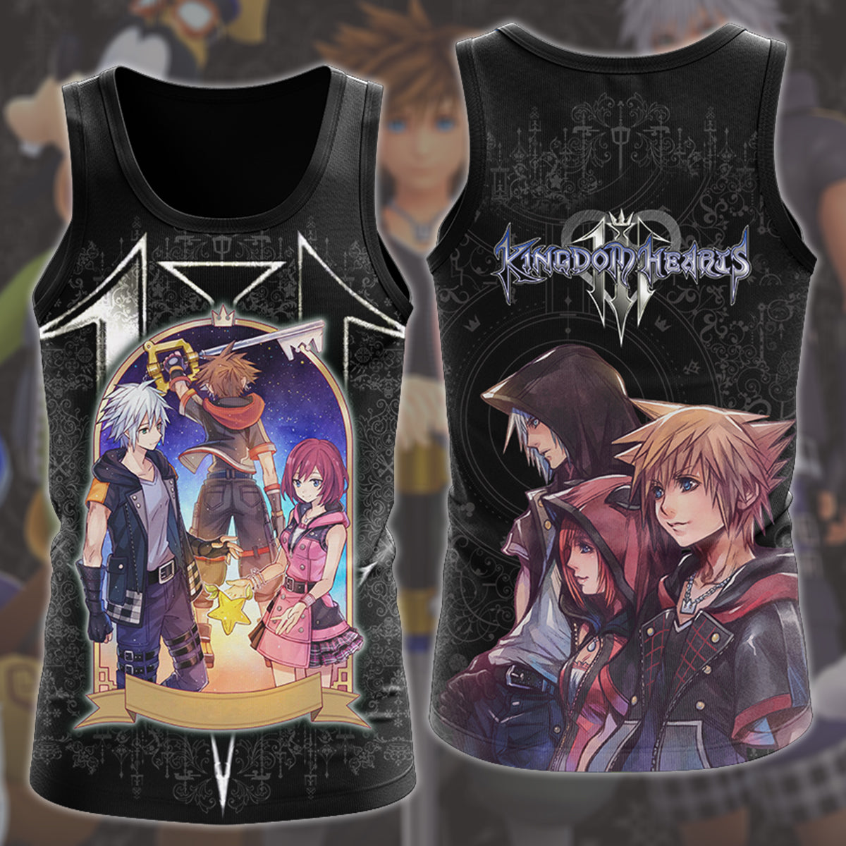 Kingdom Hearts 3 Destiny Island Trio Video Game All Over Printed T-shirt Tank Top Zip Hoodie Pullover Hoodie Hawaiian Shirt Beach Shorts Joggers Tank Top