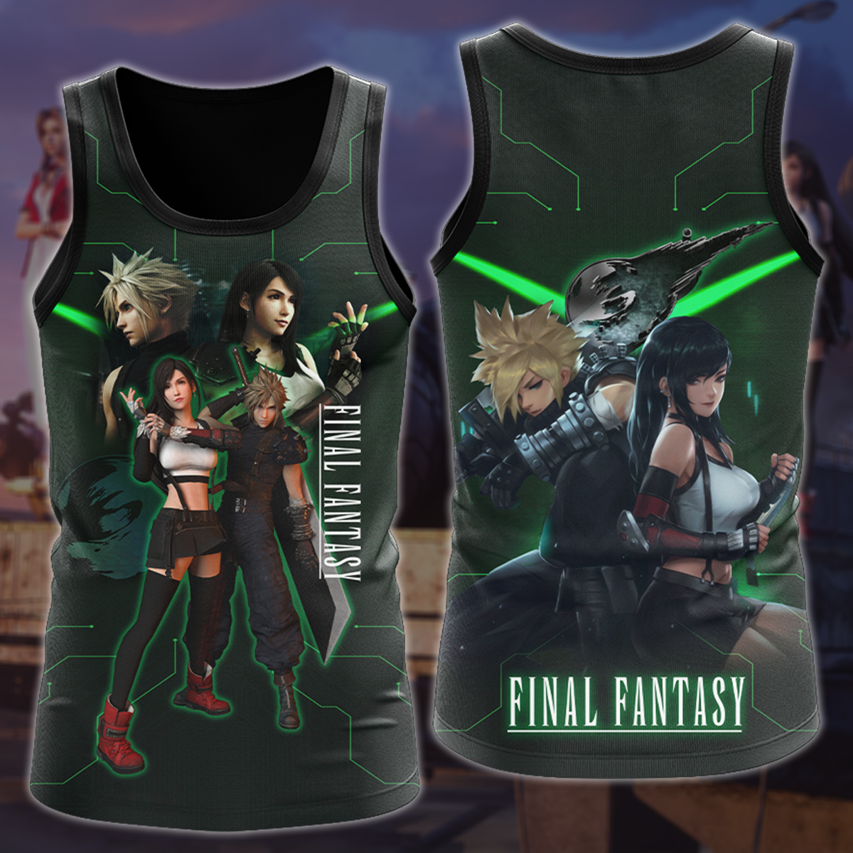 Final Fantasy VII Video Game 3D All Over Printed T-shirt Tank Top Zip Hoodie Pullover Hoodie Hawaiian Shirt Beach Shorts Joggers Tank Top