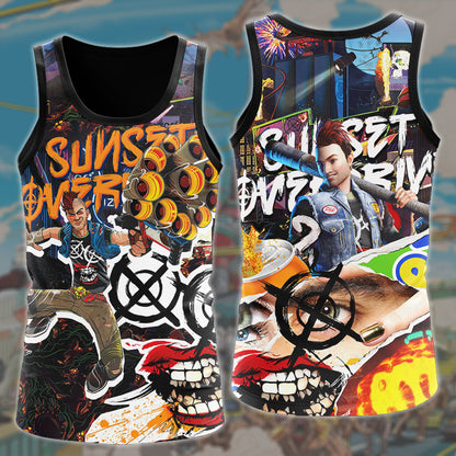 Sunset Overdrive Video Game All Over Printed T-shirt Tank Top Zip Hoodie Pullover Hoodie Hawaiian Shirt Beach Shorts Joggers Tank Top
