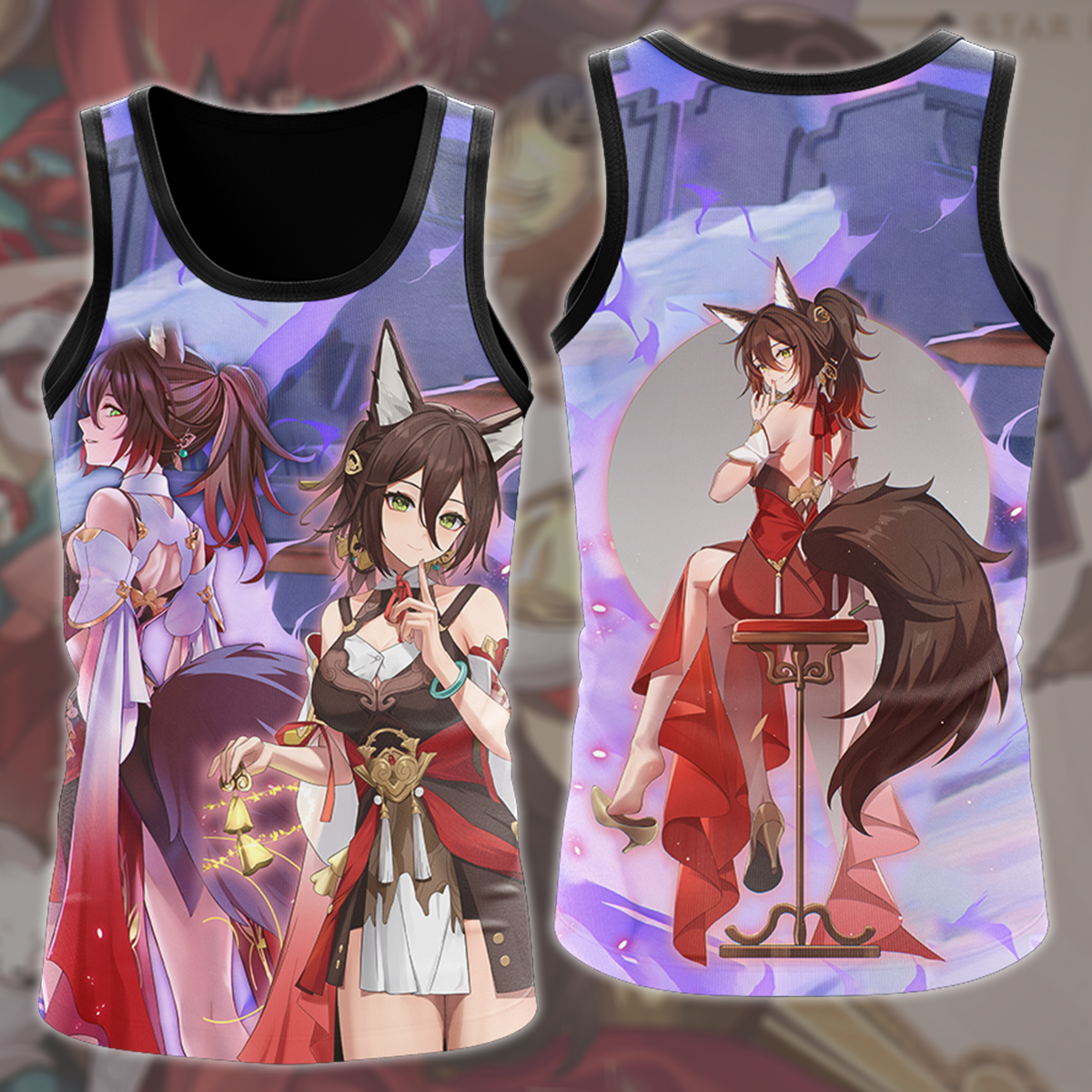 Honkai: Star Rail Tingyun Video Game All Over Printed T-shirt Tank Top Zip Hoodie Pullover Hoodie Hawaiian Shirt Beach Shorts Joggers Tank Top S 