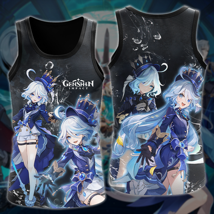 Furina Genshin Impact Video Game All Over Printed T-shirt Tank Top Zip Hoodie Pullover Hoodie Hawaiian Shirt Beach Shorts Joggers Tank Top