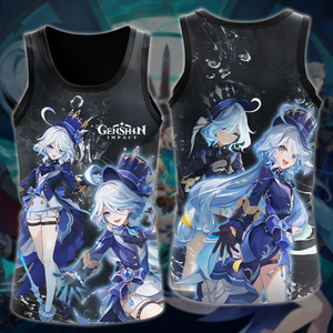 Furina Genshin Impact Video Game All Over Printed T-shirt Tank Top Zip Hoodie Pullover Hoodie Hawaiian Shirt Beach Shorts Joggers Tank Top S 