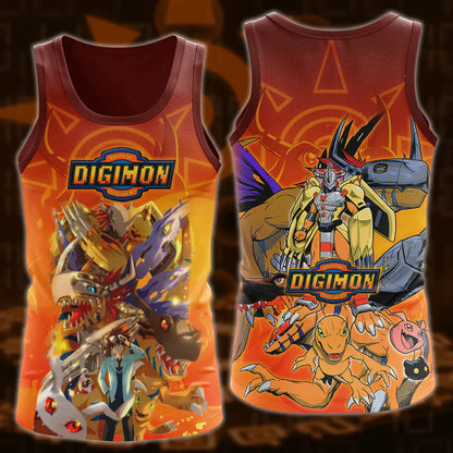 Digimon Video Game 3D All Over Print T-shirt Tank Top Zip Hoodie Pullover Hoodie Hawaiian Shirt Beach Shorts Jogger Tank Top