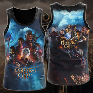 Baldur's Gate 3 Video Game All-Over T-shirt Hoodie Tank Top Hawaiian Shirt Beach Shorts Joggers Tank Top S 