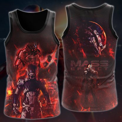 Mass Effect Video Game 3D All Over Print T-shirt Tank Top Zip Hoodie Pullover Hoodie Hawaiian Shirt Beach Shorts Jogger Tank Top