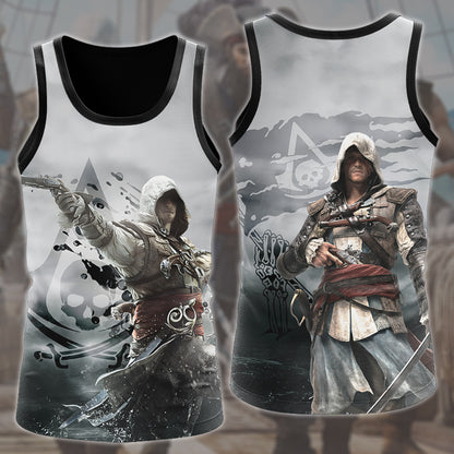 Assassin's Creed Black Flag Video Game All Over Printed T-shirt Tank Top Zip Hoodie Pullover Hoodie Hawaiian Shirt Beach Shorts Joggers Tank Top