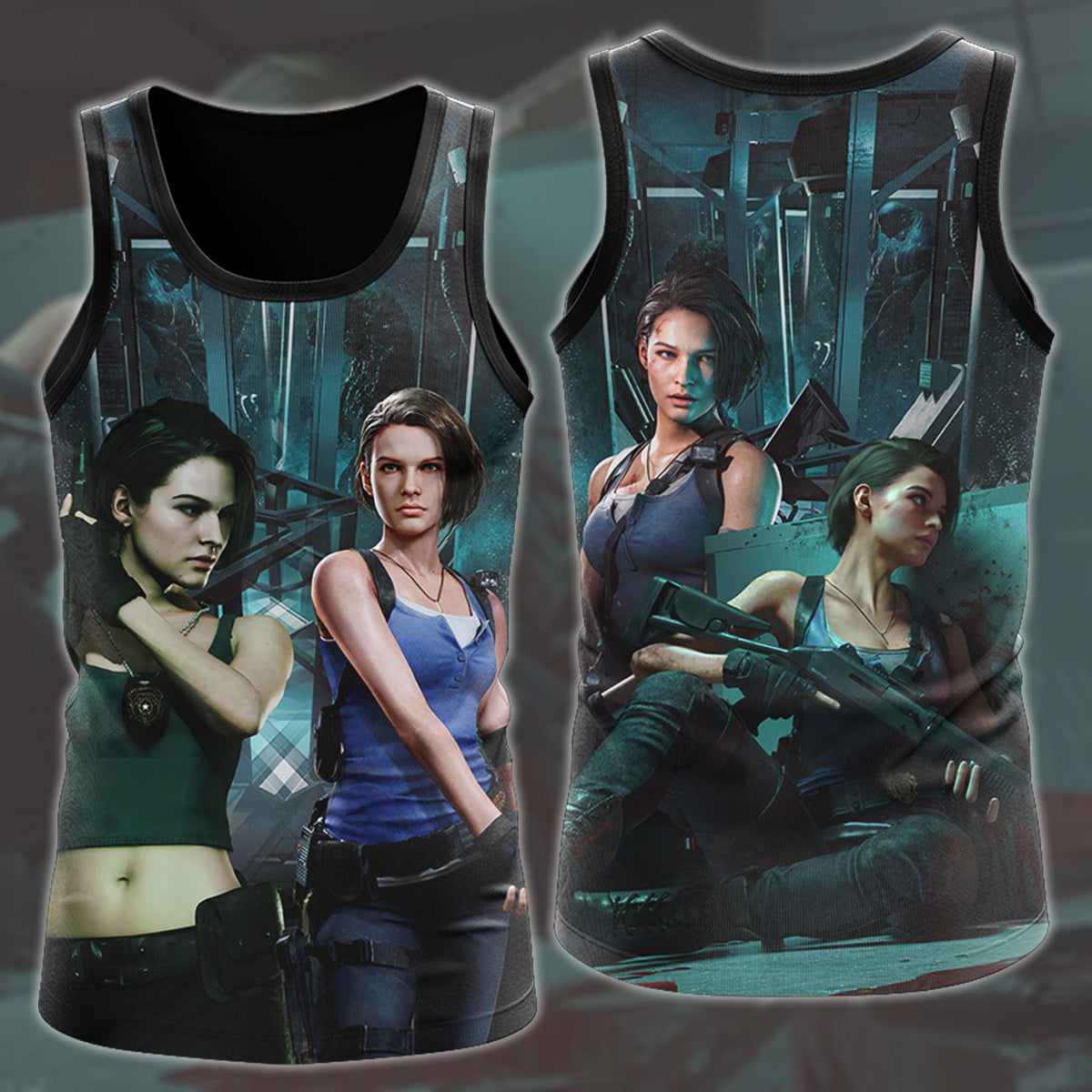 Resident Evil Jill Valentine Video Game All Over Printed T-shirt Tank Top Zip Hoodie Pullover Hoodie Hawaiian Shirt Beach Shorts Joggers