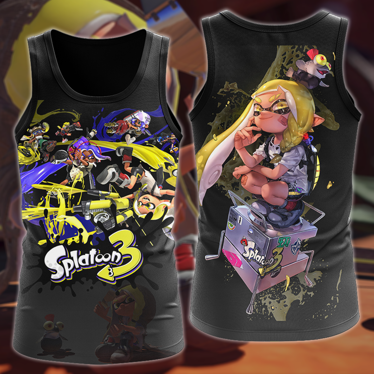 Splatoon 3 Video Game 3D All Over Print T-shirt Tank Top Zip Hoodie Pullover Hoodie Hawaiian Shirt Beach Shorts Jogger Tank Top