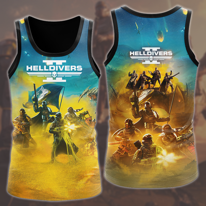 Helldivers 2 Video Game All Over Printed T-shirt Tank Top Zip Hoodie Pullover Hoodie Hawaiian Shirt Beach Shorts Joggers Tank Top