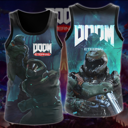 Doom Eternal Video Game All Over Printed T-shirt Tank Top Zip Hoodie Pullover Hoodie Hawaiian Shirt Beach Shorts Joggers Tank Top