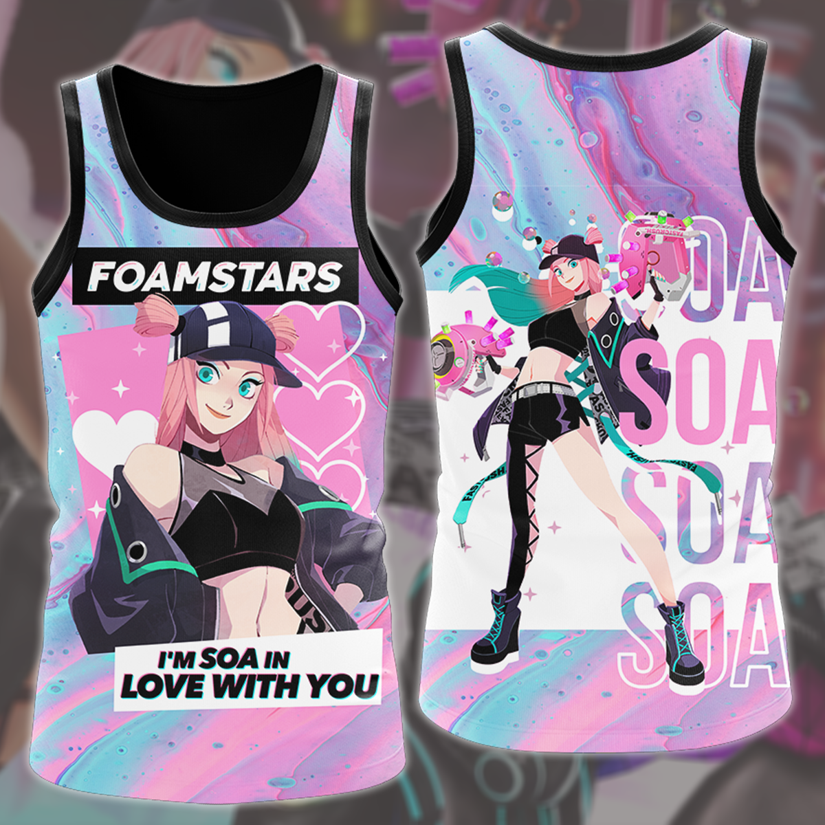 Foamstars Video Game All Over Printed T-shirt Tank Top Zip Hoodie Pullover Hoodie Hawaiian Shirt Beach Shorts Joggers Tank Top