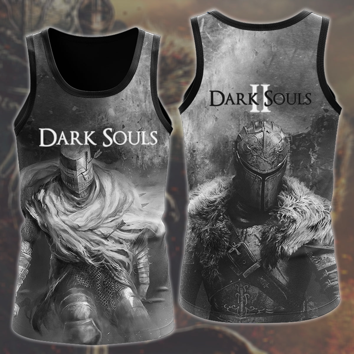 Dark Souls 2 Video Game All Over Printed T-shirt Tank Top Zip Hoodie Pullover Hoodie Hawaiian Shirt Beach Shorts Joggers Tank Top