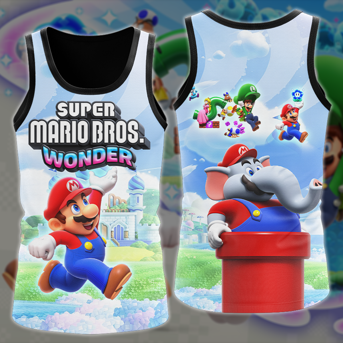 Super Mario Bros. Wonder Video Game All Over Printed T-shirt Tank Top Zip Hoodie Pullover Hoodie Hawaiian Shirt Beach Shorts Joggers Tank Top