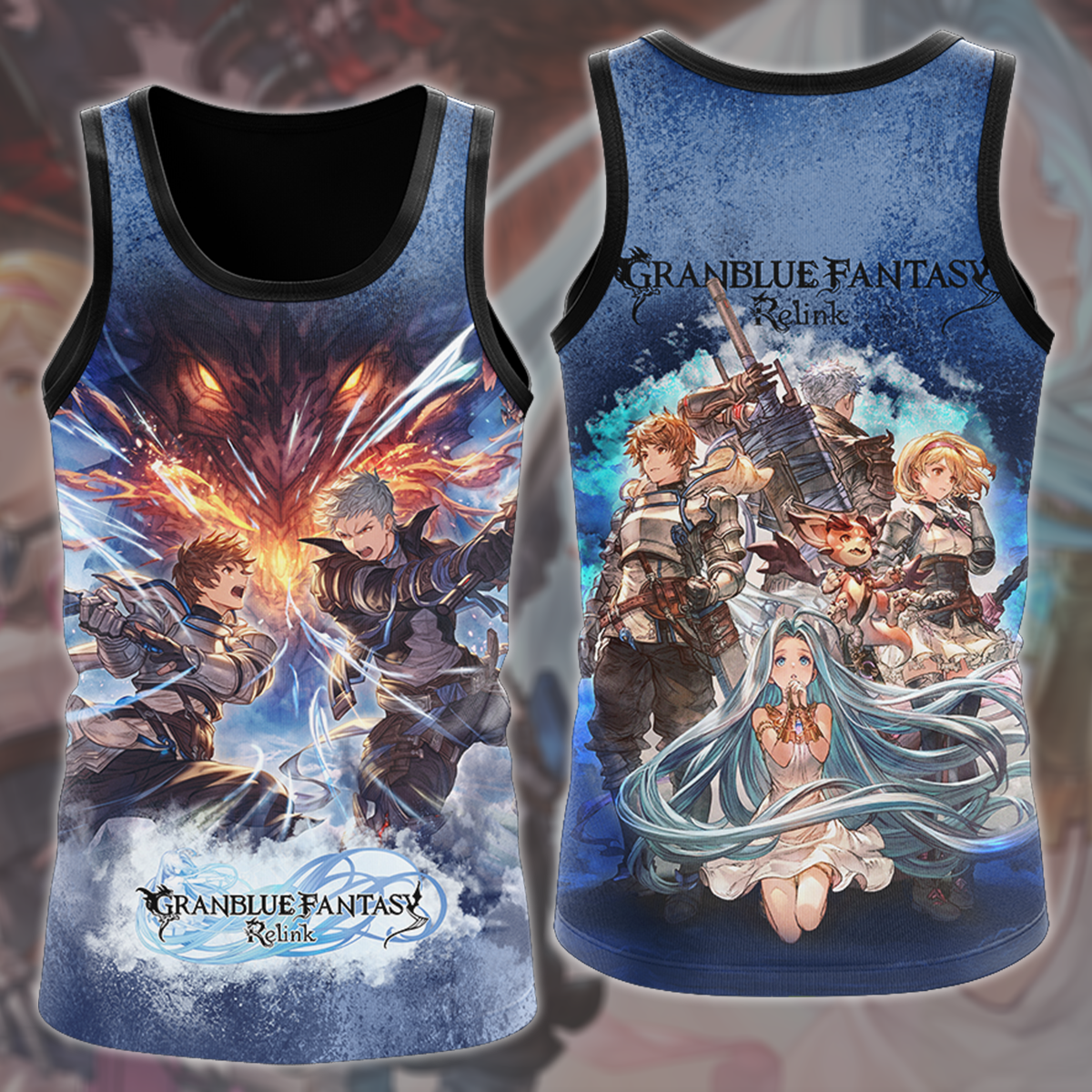Granblue Fantasy: Relink Video Game All Over Printed T-shirt Tank Top Zip Hoodie Pullover Hoodie Hawaiian Shirt Beach Shorts Joggers Tank Top
