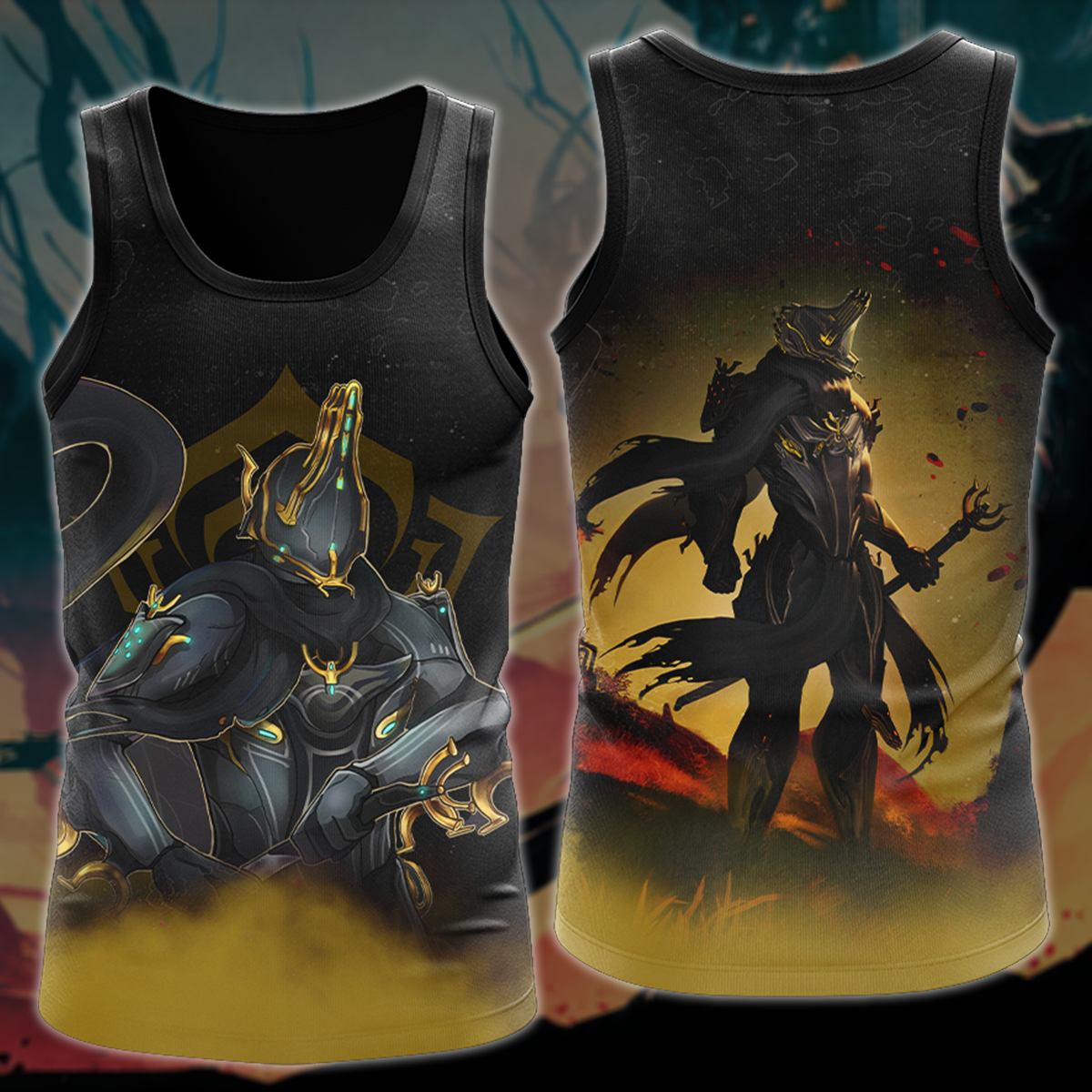 Warframe Video Game All Over Printed T-shirt Tank Top Zip Hoodie Pullover Hoodie Hawaiian Shirt Beach Shorts Joggers Tank Top
