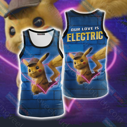 Our Love Is Electric Detective Pikachu New Unisex 3D T-shirt Tank Top