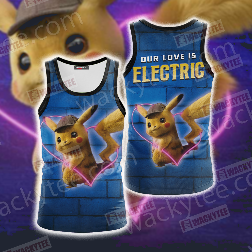 Detective Pikachu New Unisex 3D T-shirt Tank Top