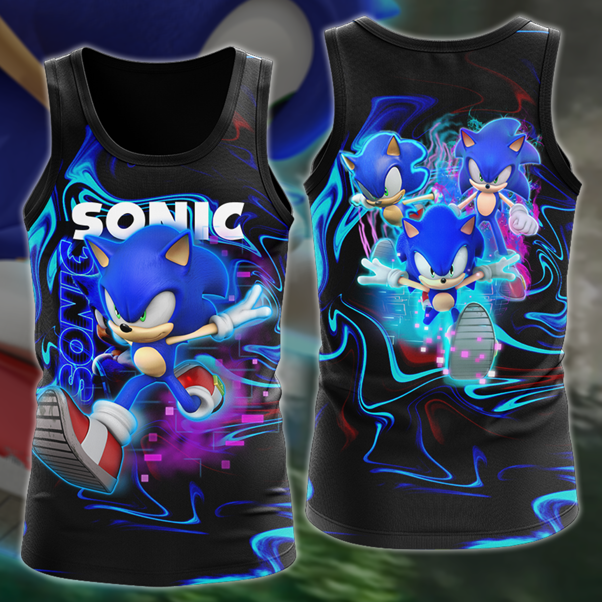 Sonic Video Game 3D All Over Print T-shirt Tank Top Zip Hoodie Pullover Hoodie Hawaiian Shirt Beach Shorts Jogger Tank Top