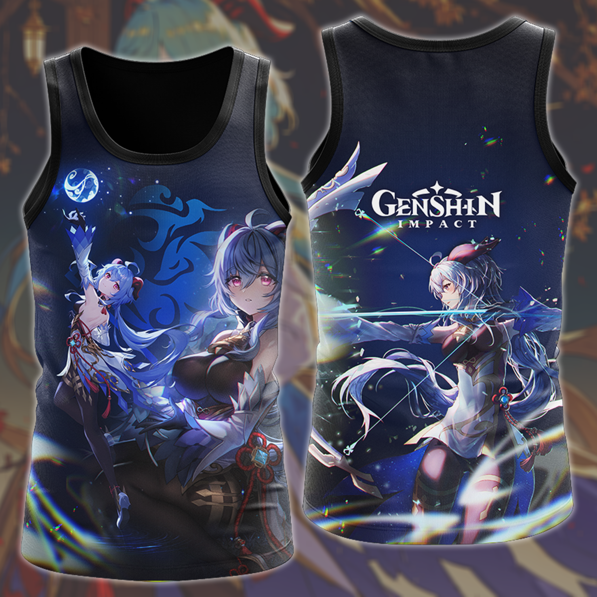 Genshin Impact Ganyu Video Game All Over Printed T-shirt Tank Top Zip Hoodie Pullover Hoodie Hawaiian Shirt Beach Shorts Joggers Tank Top