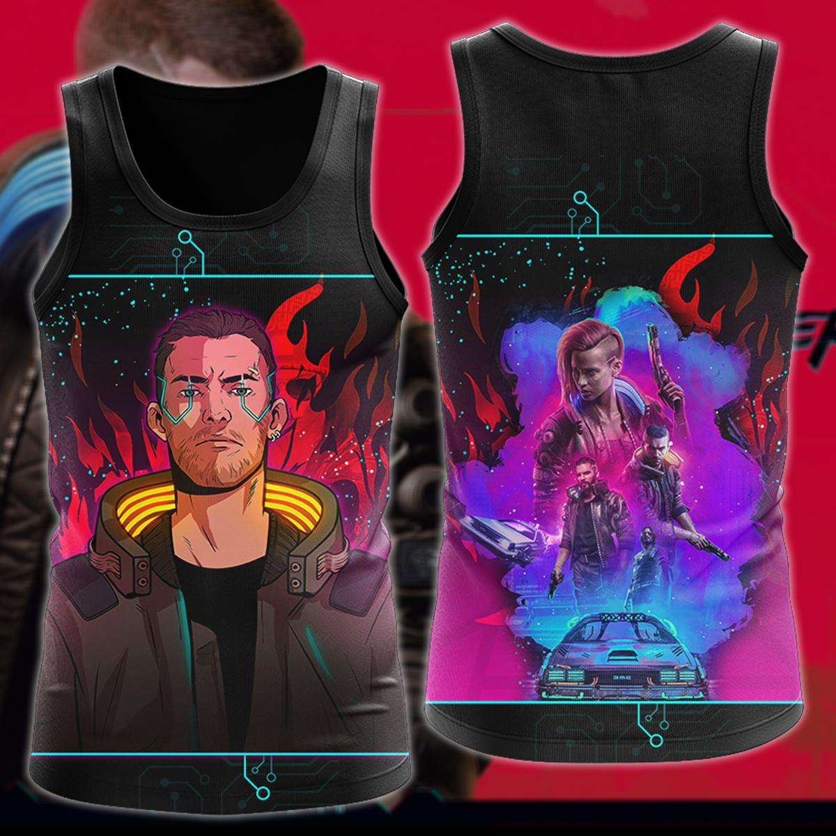 Cyberpunk 2077 Video Game 3D All Over Print T-shirt Tank Top Zip Hoodie Pullover Hoodie Hawaiian Shirt Beach Shorts Jogger Tank Top