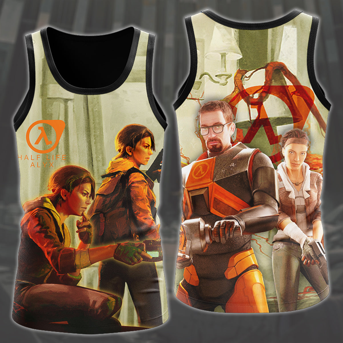 Half-Life: Alyx Video Game All Over Printed T-shirt Tank Top Zip Hoodie Pullover Hoodie Hawaiian Shirt Beach Shorts Joggers Tank Top