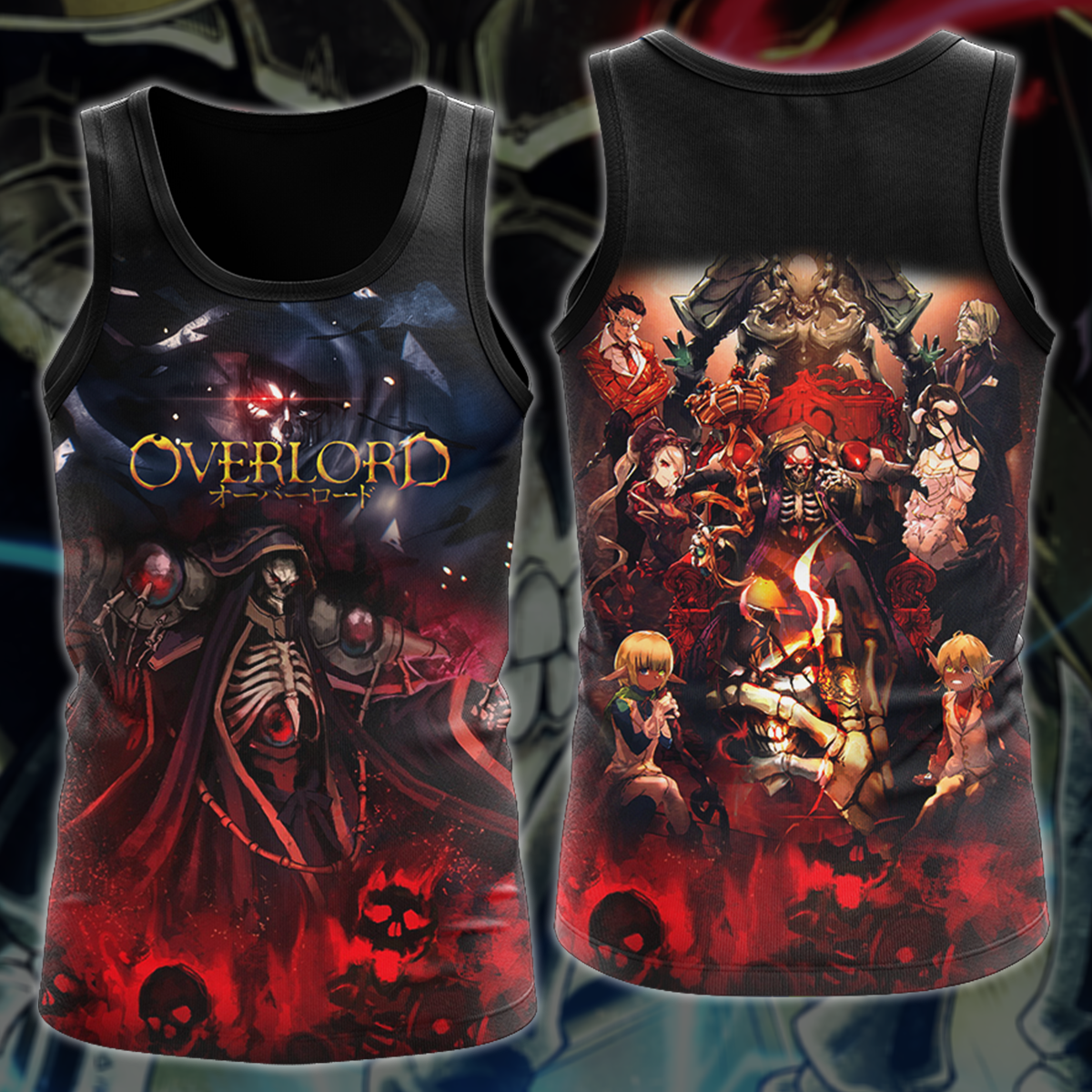 Overlord Anime Manga 3D All Over Print T-shirt Tank Top Zip Hoodie Pullover Hoodie Hawaiian Shirt Beach Shorts Jogger Tank Top