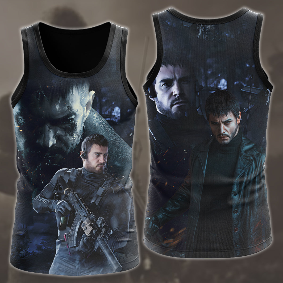 Resident Evil Chris Redfield Video Game All Over Printed T-shirt Tank Top Zip Hoodie Pullover Hoodie Hawaiian Shirt Beach Shorts Joggers