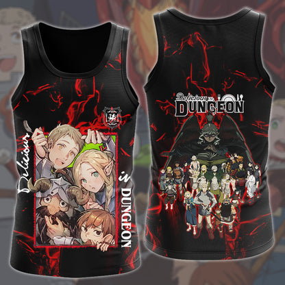 Delicious in Dungeon Anime Manga All Over Printed T-shirt Tank Top Zip Hoodie Pullover Hoodie Hawaiian Shirt Beach Shorts Joggers Tank Top