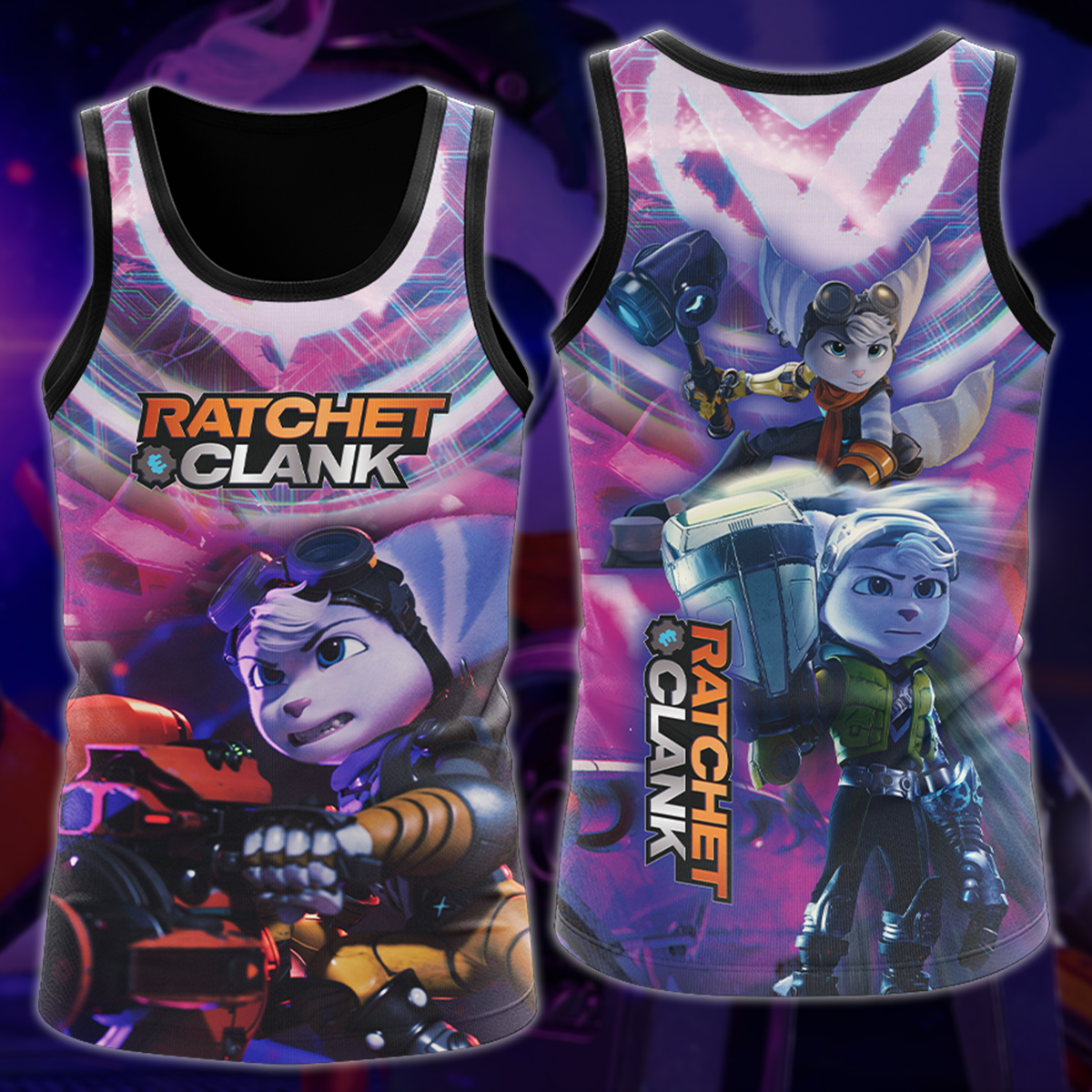 Ratchet & Clank Video Game All Over Printed T-shirt Tank Top Zip Hoodie Pullover Hoodie Hawaiian Shirt Beach Shorts Joggers Tank Top