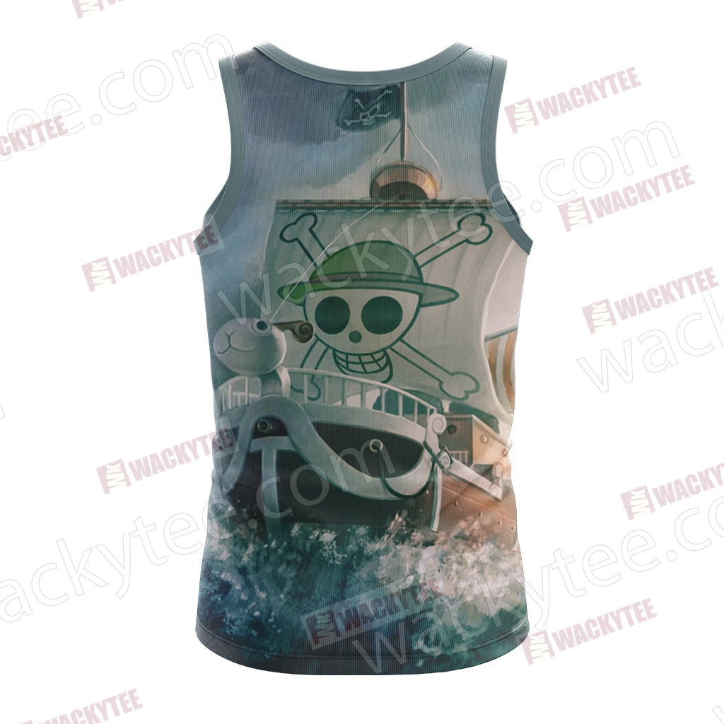 One Piece Luffy And Going Merry Unisex 3D T-shirt