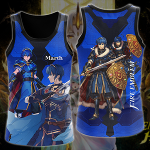 Fire Emblem Marth Video Game 3D All Over Printed T-shirt Tank Top Zip Hoodie Pullover Hoodie Hawaiian Shirt Beach Shorts Jogger Tank Top S 