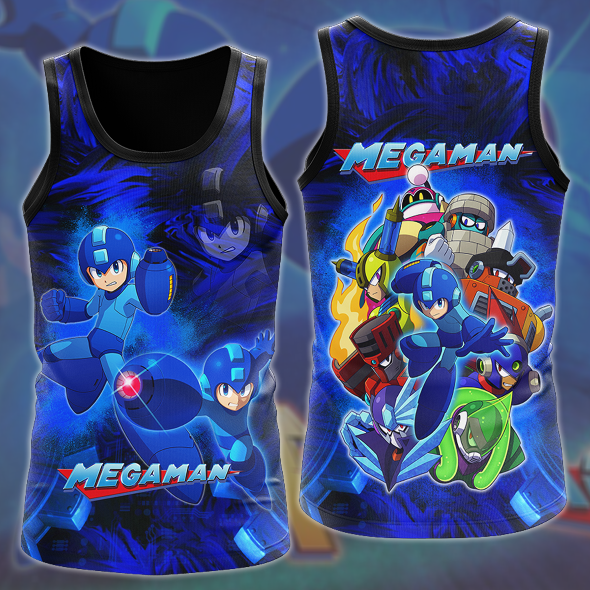 Mega Man Video Game All Over Printed T-shirt Tank Top Zip Hoodie Pullover Hoodie Hawaiian Shirt Beach Shorts Joggers Tank Top