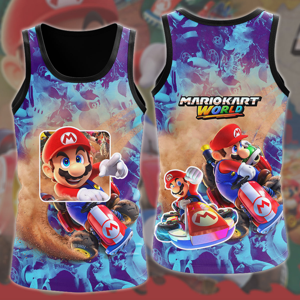 Mario Kart World Video Game All Over Printed T-shirt Tank Top Zip Hoodie Pullover Hoodie Hawaiian Shirt Beach Shorts Joggers Tank Top